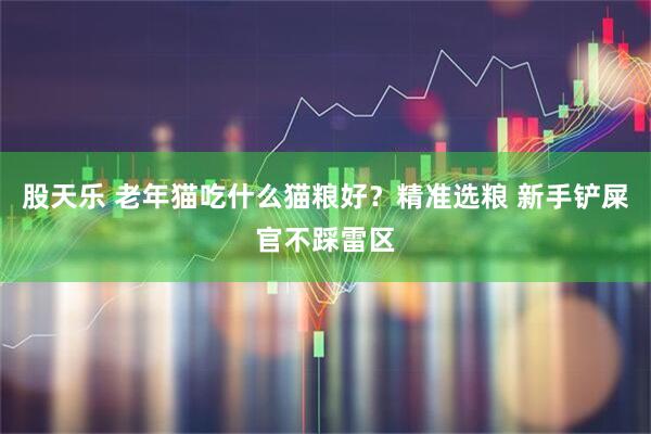 股天乐 老年猫吃什么猫粮好？精准选粮 新手铲屎官不踩雷区