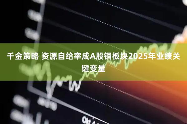 千金策略 资源自给率成A股铜板块2025年业绩关键变量